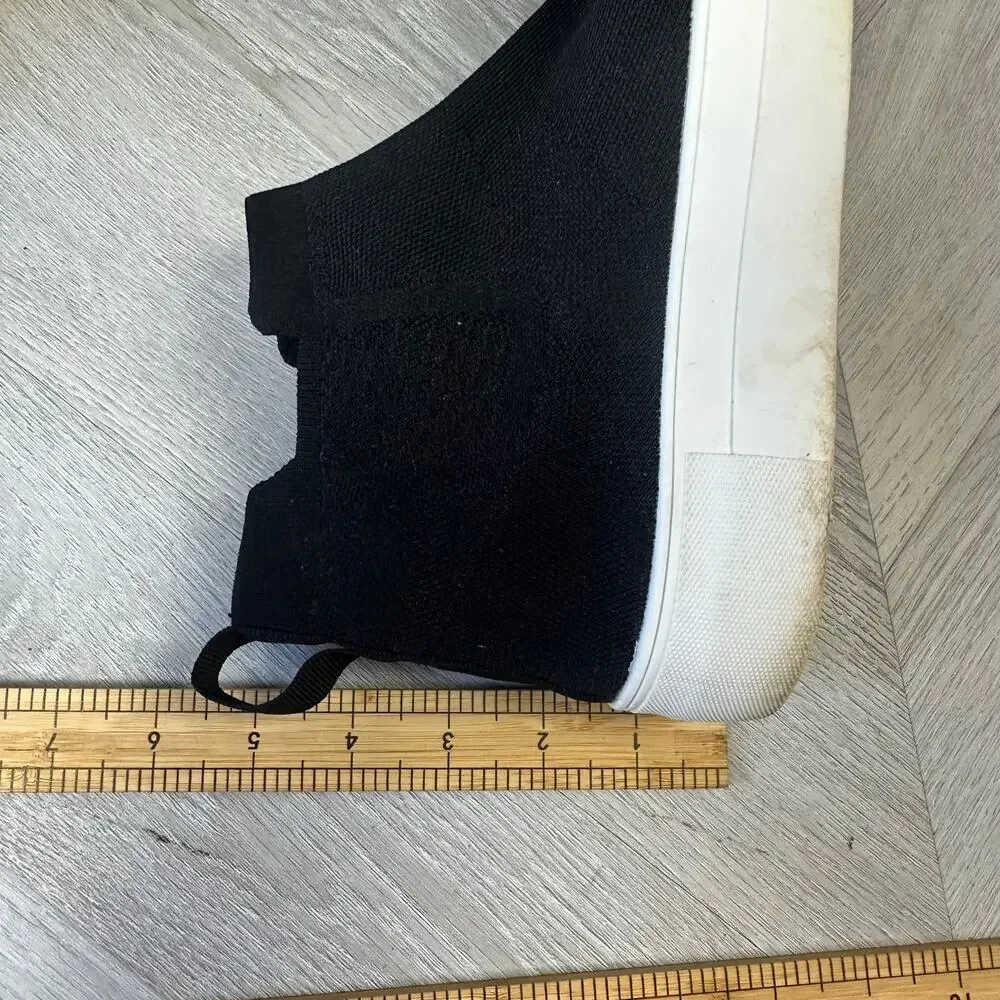 Cushionaire Shoes Ruby Black Pull On Knit Sock Sneaker High Top Women's 8 8M